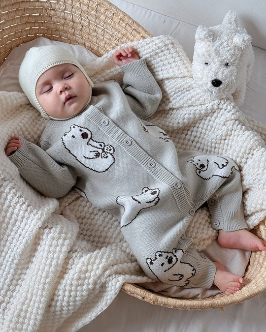 しろくまニットロンパース