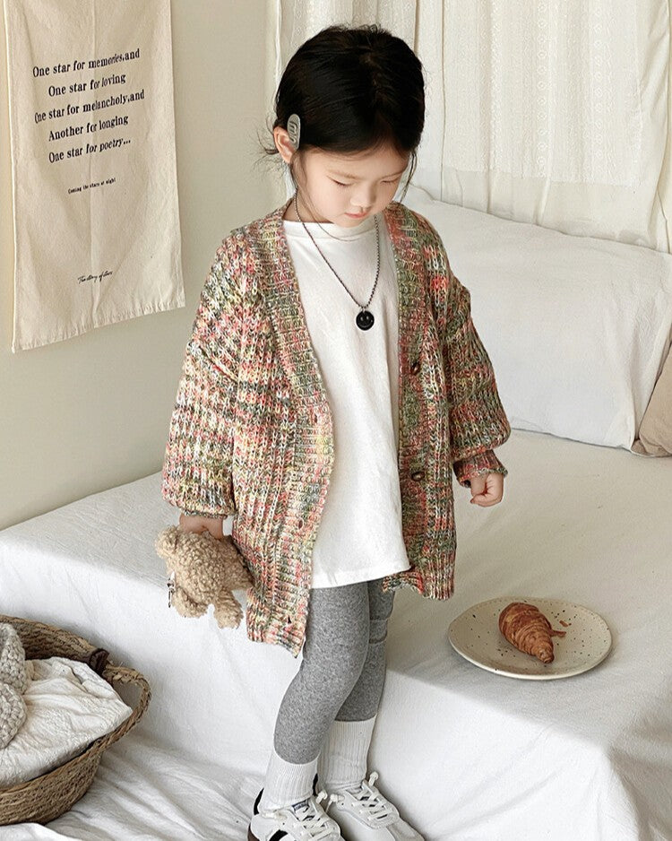 ミックスカラーニットカーディガン