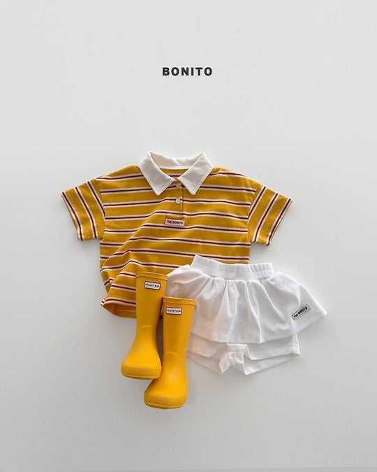[BONITO]sierre stripe collar T