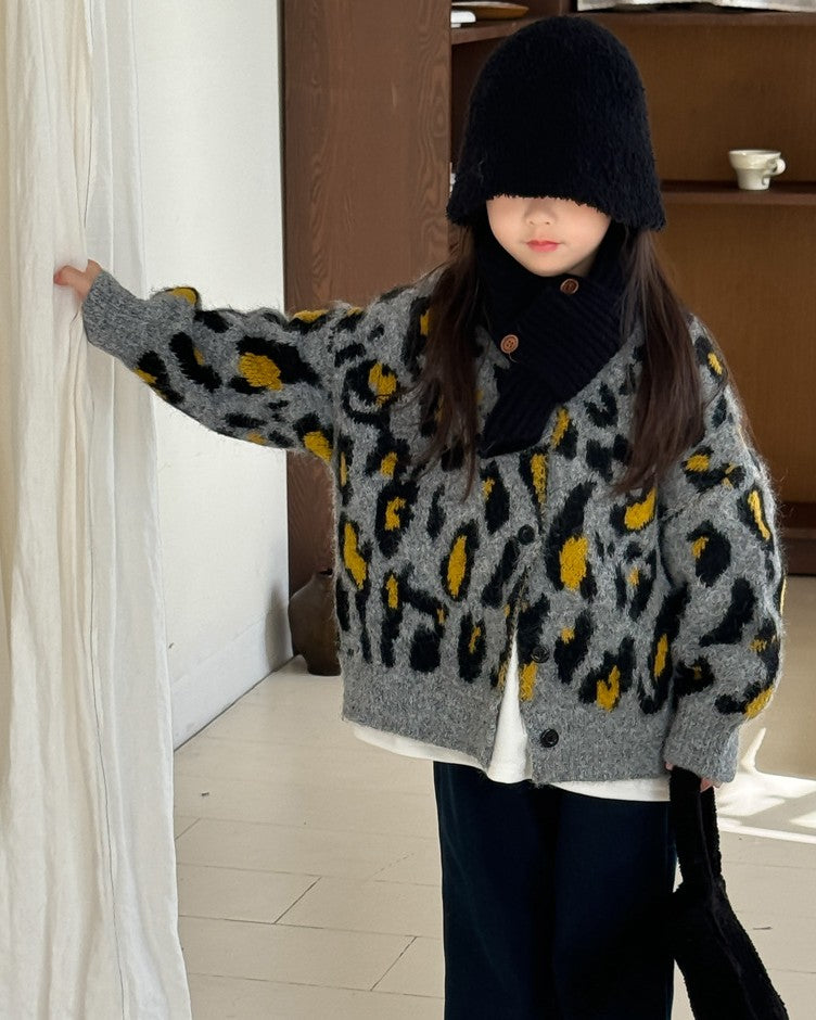 レオパードニットカーディガン