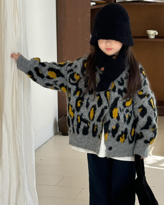 レオパードニットカーディガン