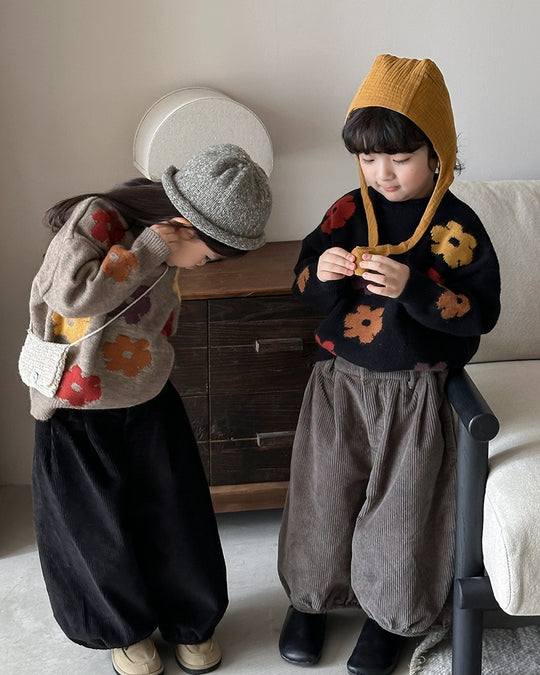 フラワージャガードニット