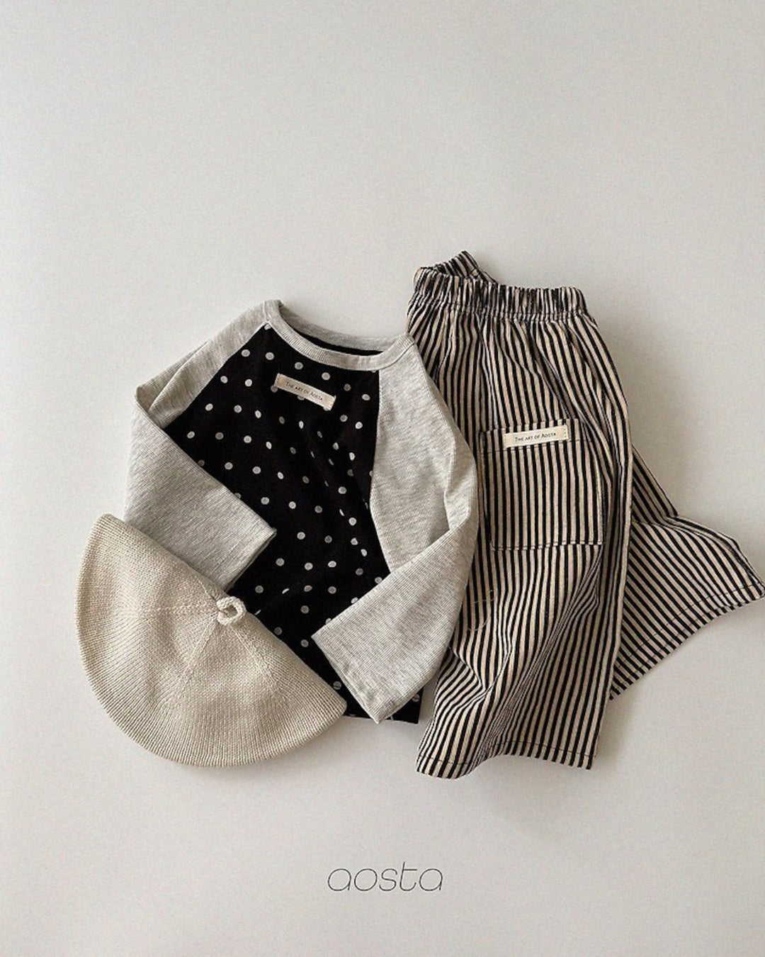 [AOSTA]Dot Raglan T