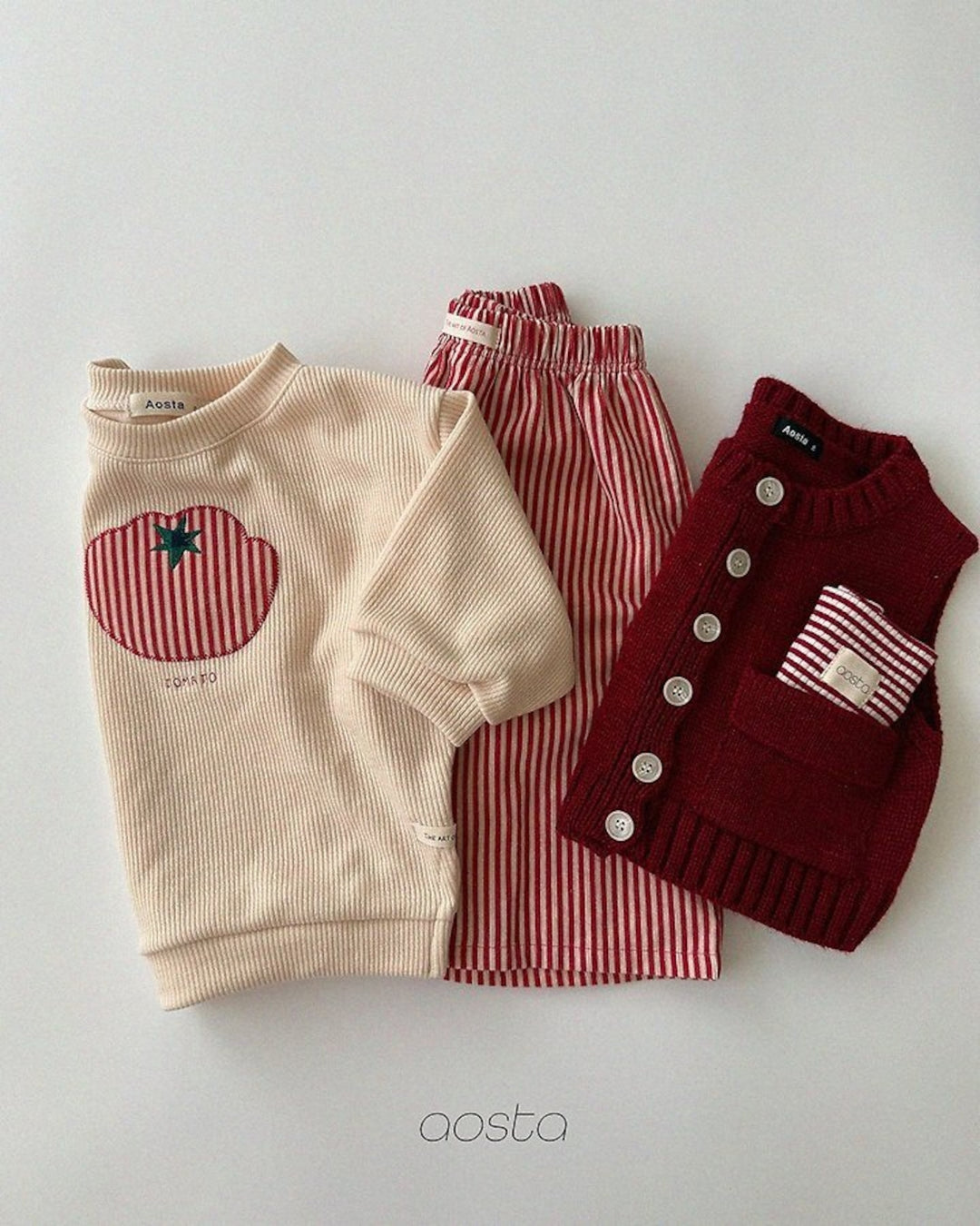 [AOSTA]Knit Cookie Vest