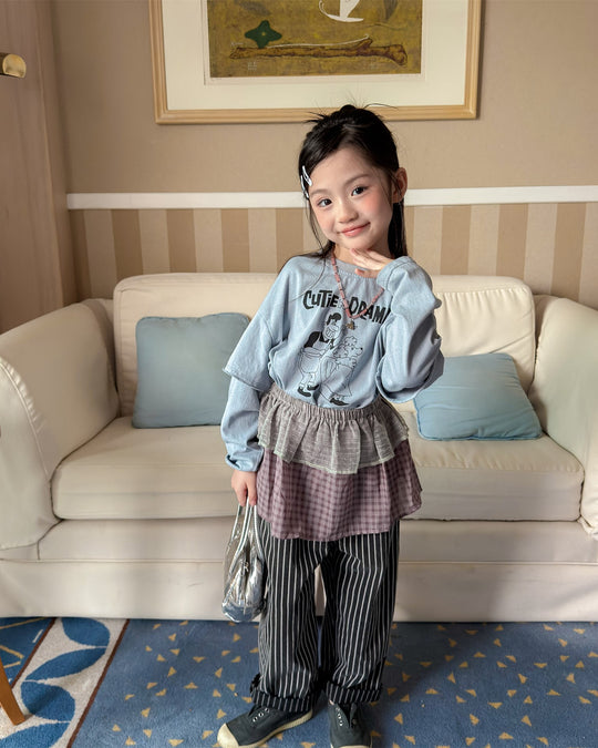 レイヤードショート丈プリントT