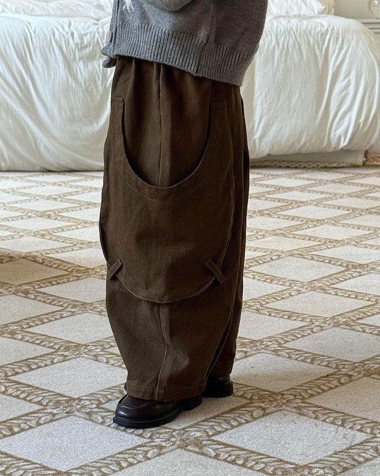 スクープポケット裏起毛ワークパンツ