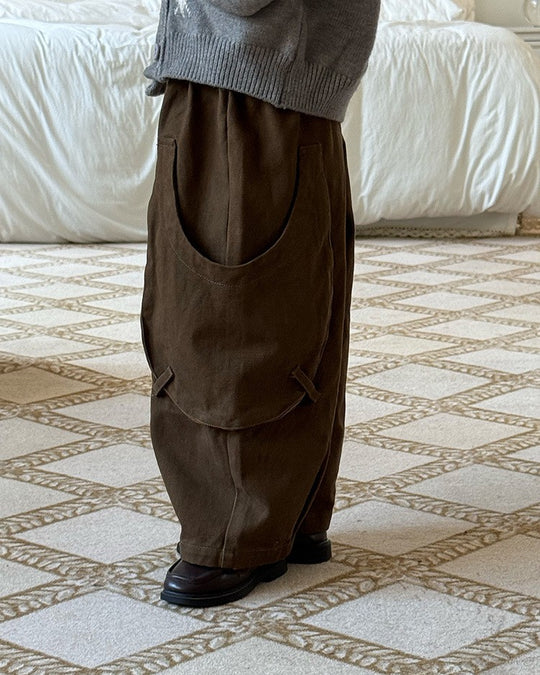 スクープポケット裏起毛ワークパンツ