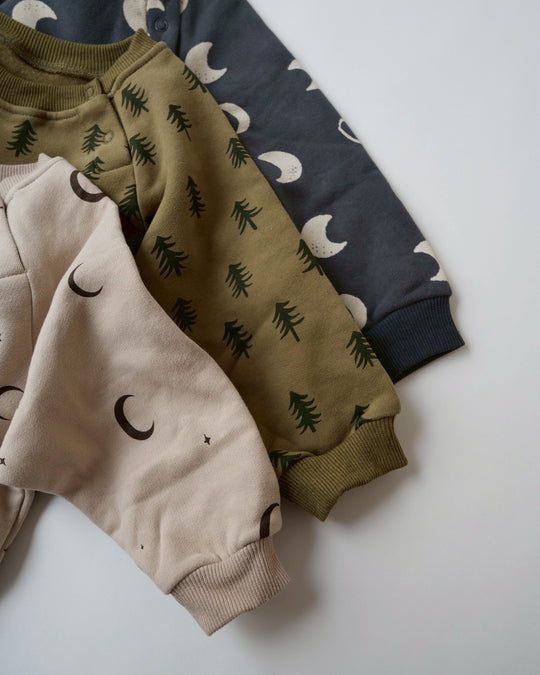 裏フランネルプリントロンパース