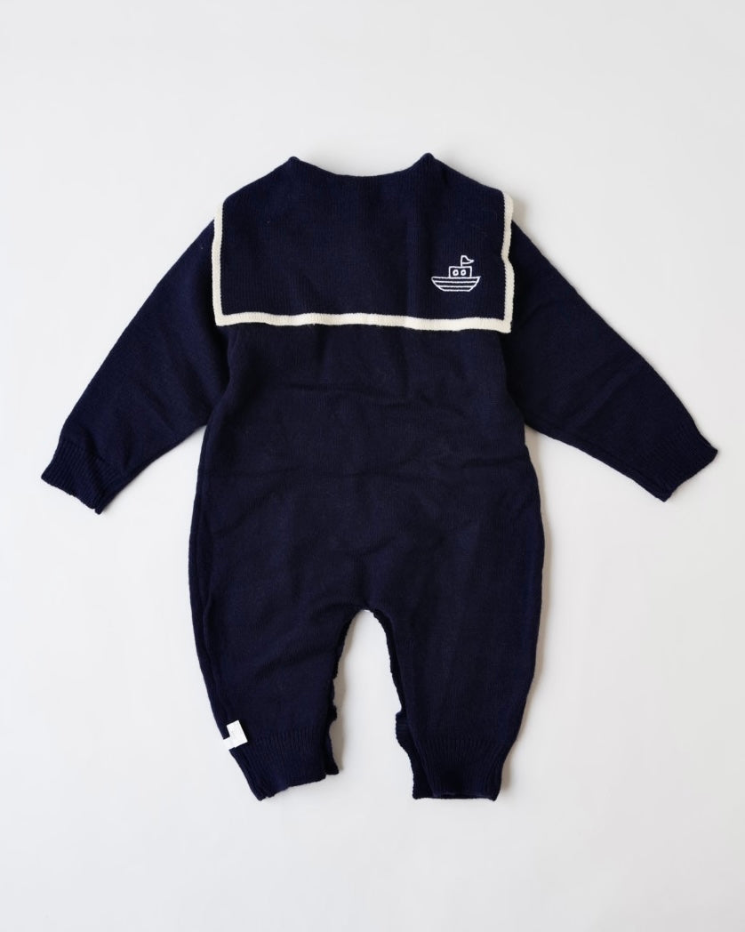 セーラーカラーニットカバーオール