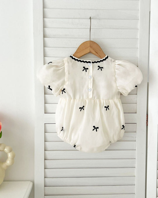 オーガンジーリボンロンパース