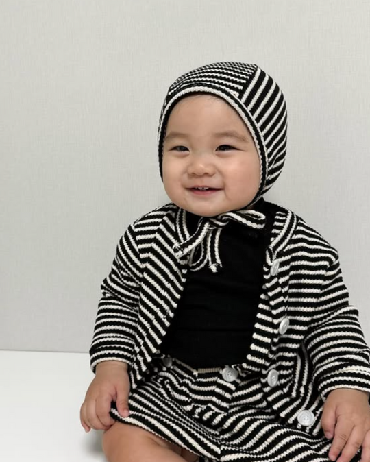 ワッフルボーダーカーディガン