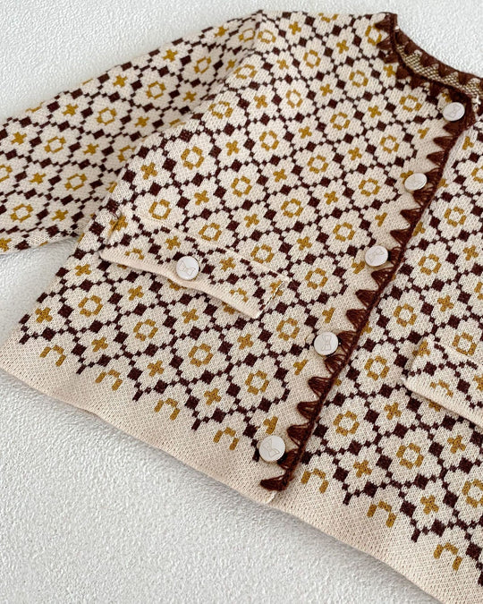 モノグラムジャガードカーディガン