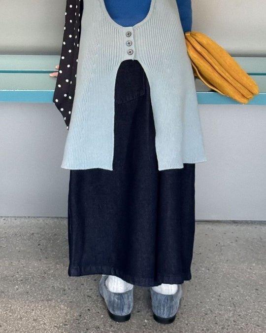 タックワイドデニムパンツ.