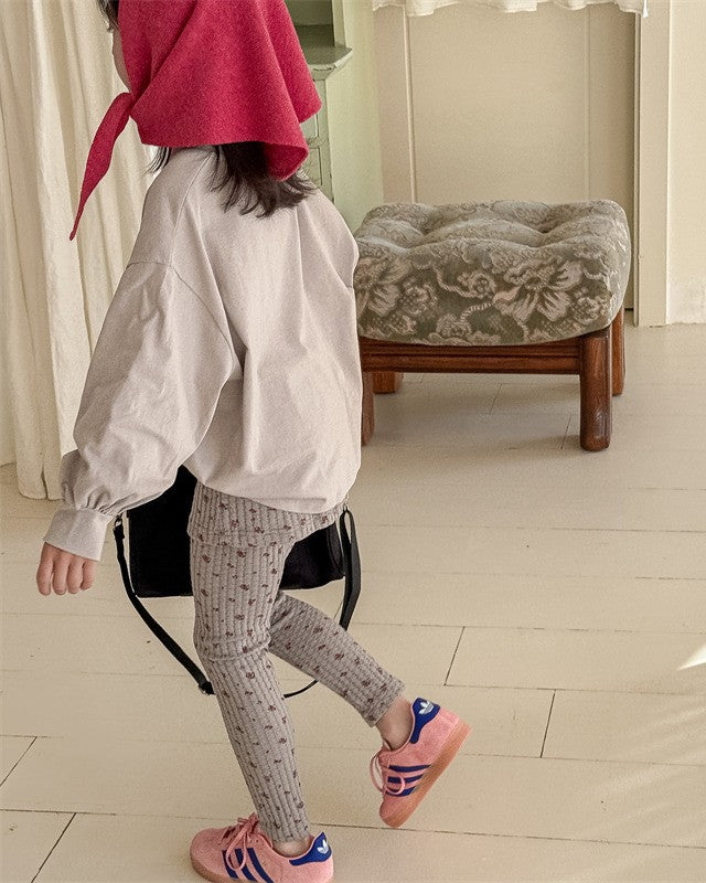 小花柄スカートリブパンツ