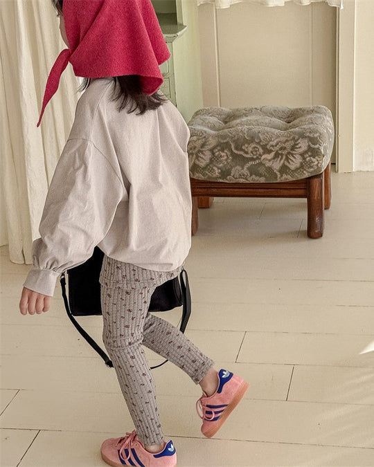 小花柄スカートリブパンツ