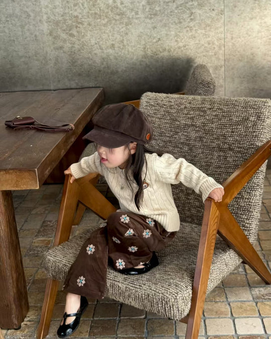 クロスステッチピンコーデュロイパンツ