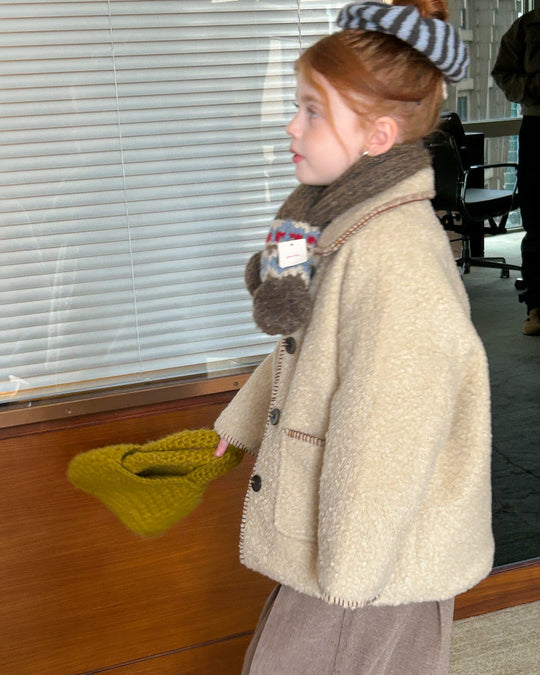 ブランケットステッチボアコート