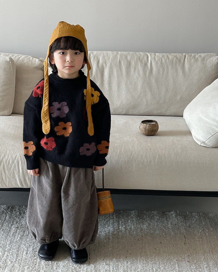 フラワージャガードニット