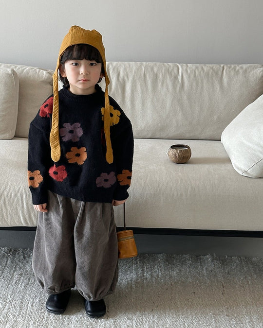 フラワージャガードニット