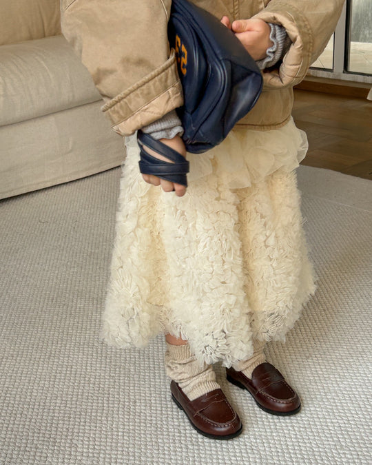 チュールフラワーレーススカート