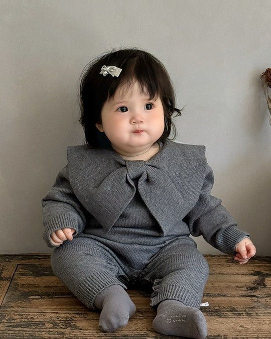 リボンセーラーニットカバーオール