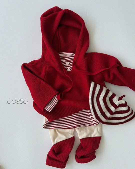 [AOSTA]Knit Cookie Hoodie