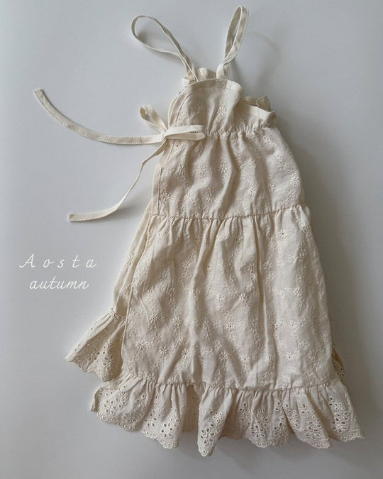 [AOSTA]Lace Cotton OpenDress