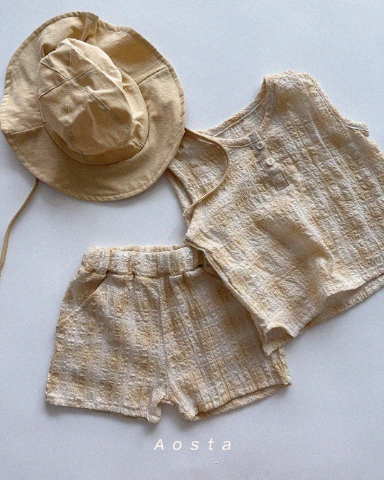 [aosta]check short pants