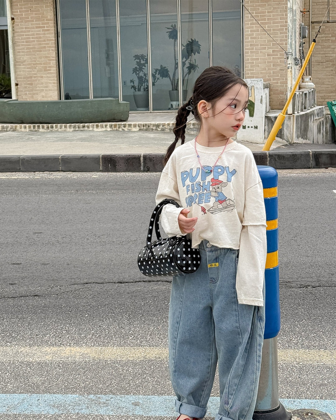 レイヤードショート丈プリントT