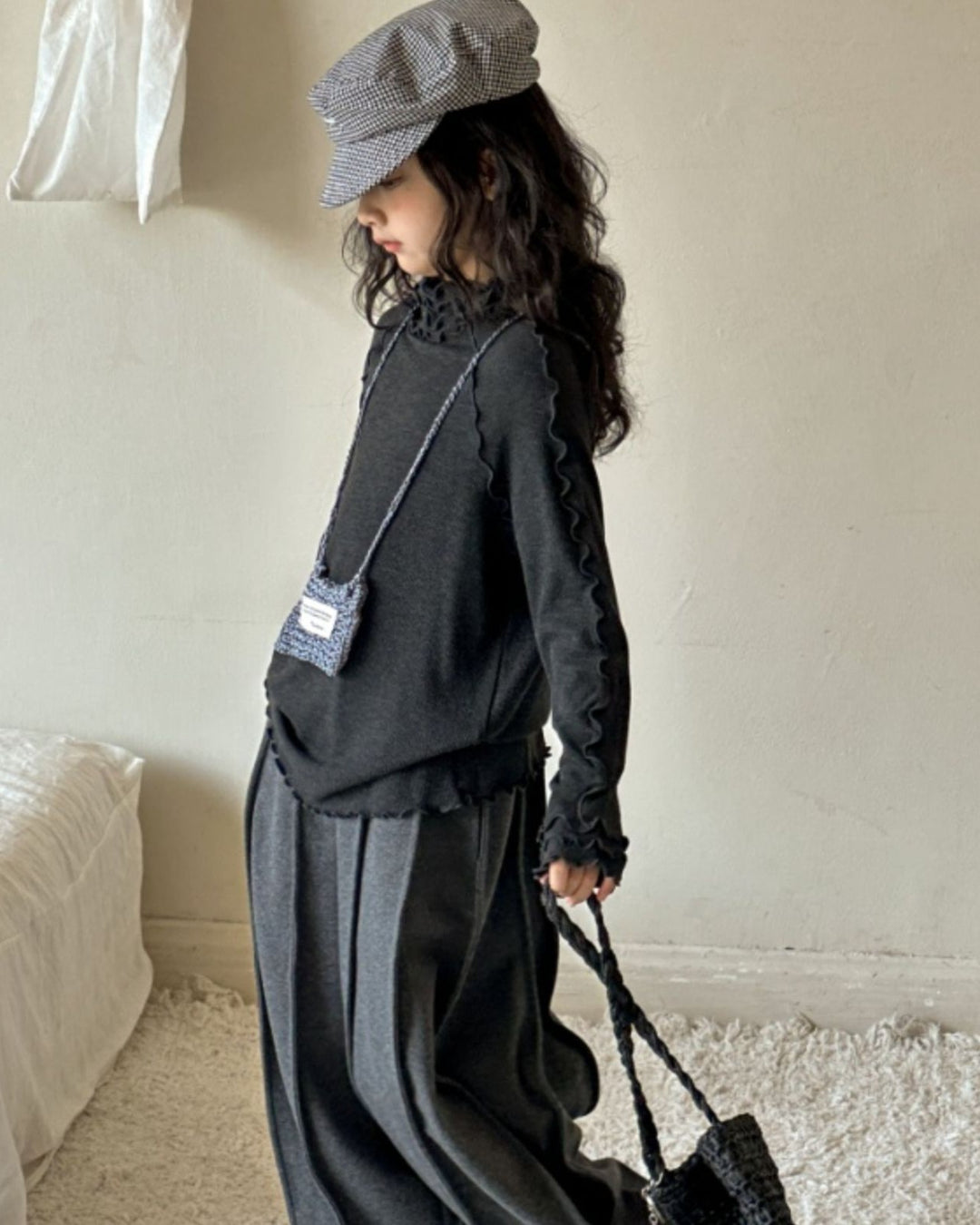 ラグランメロウリブトップス