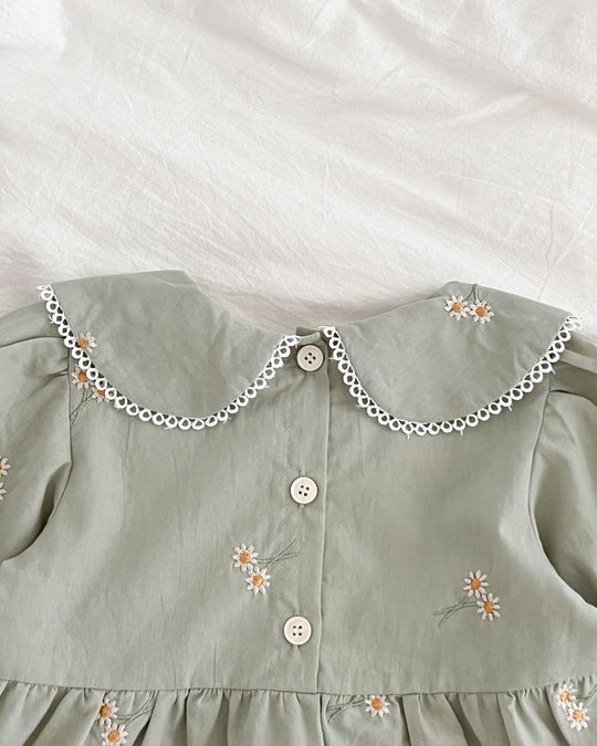 デイジー刺しゅうブラウスロンパース