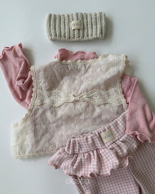 [AOSTA]Lace Open Vest
