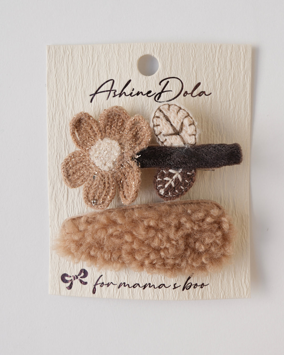 ニットフラワーヘアクリップ