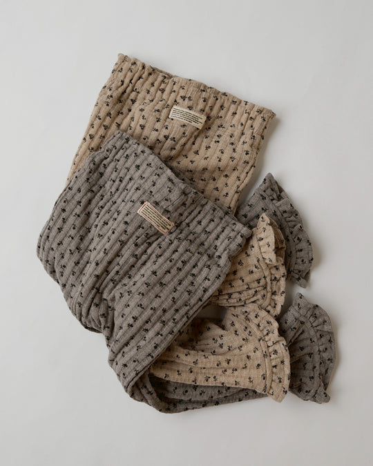 小花柄リブ裏起毛レギパン