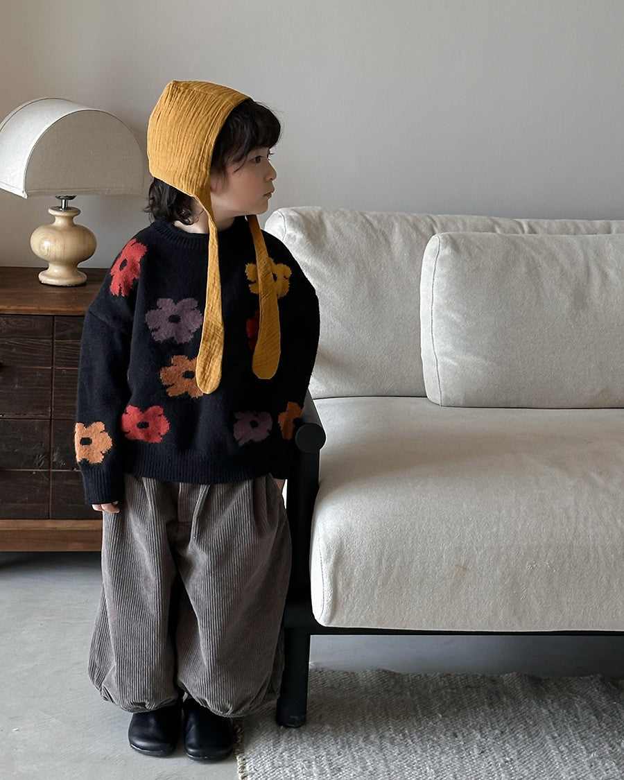 フラワージャガードニット