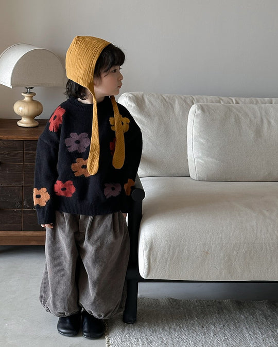 フラワージャガードニット