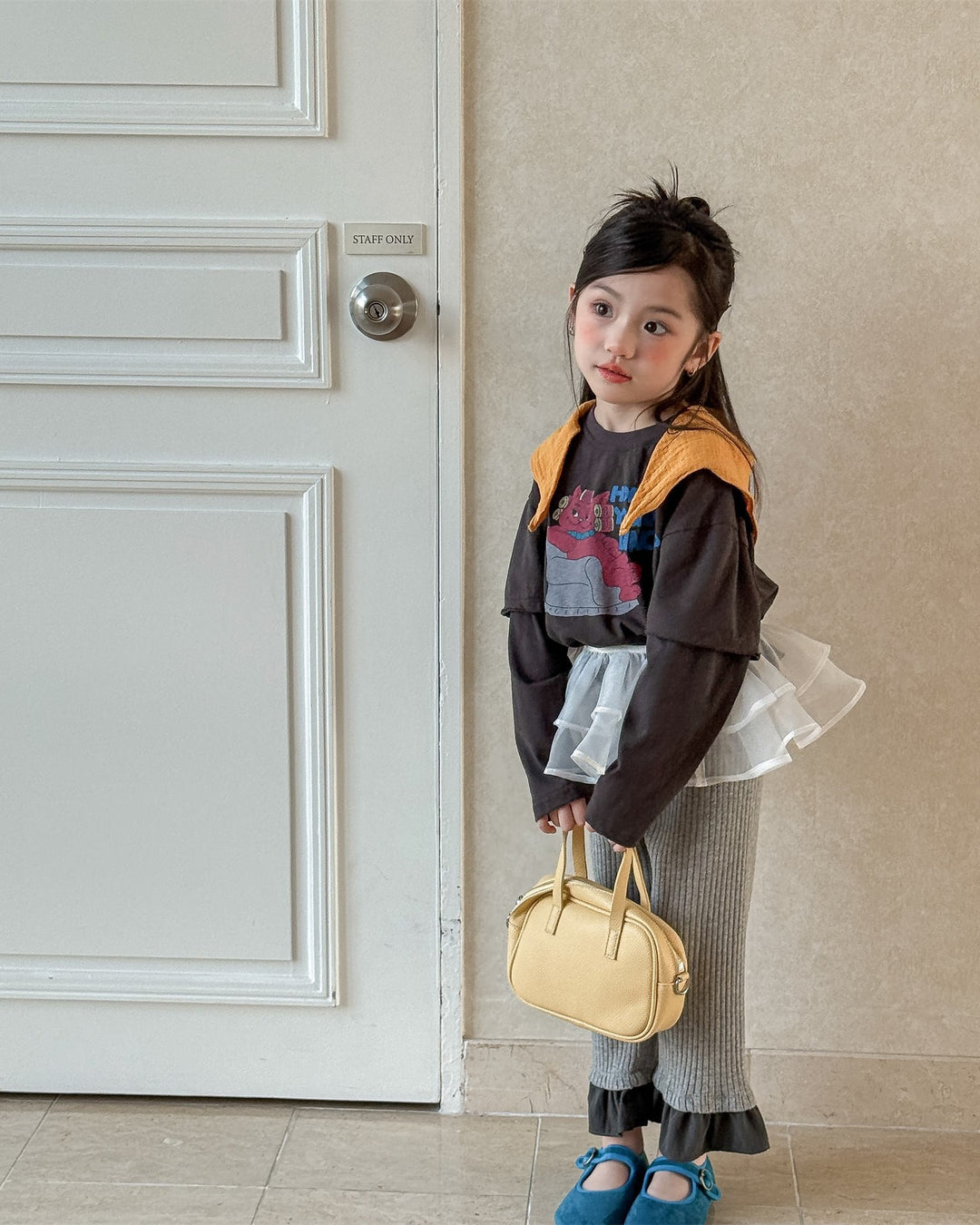 レイヤードショート丈プリントT