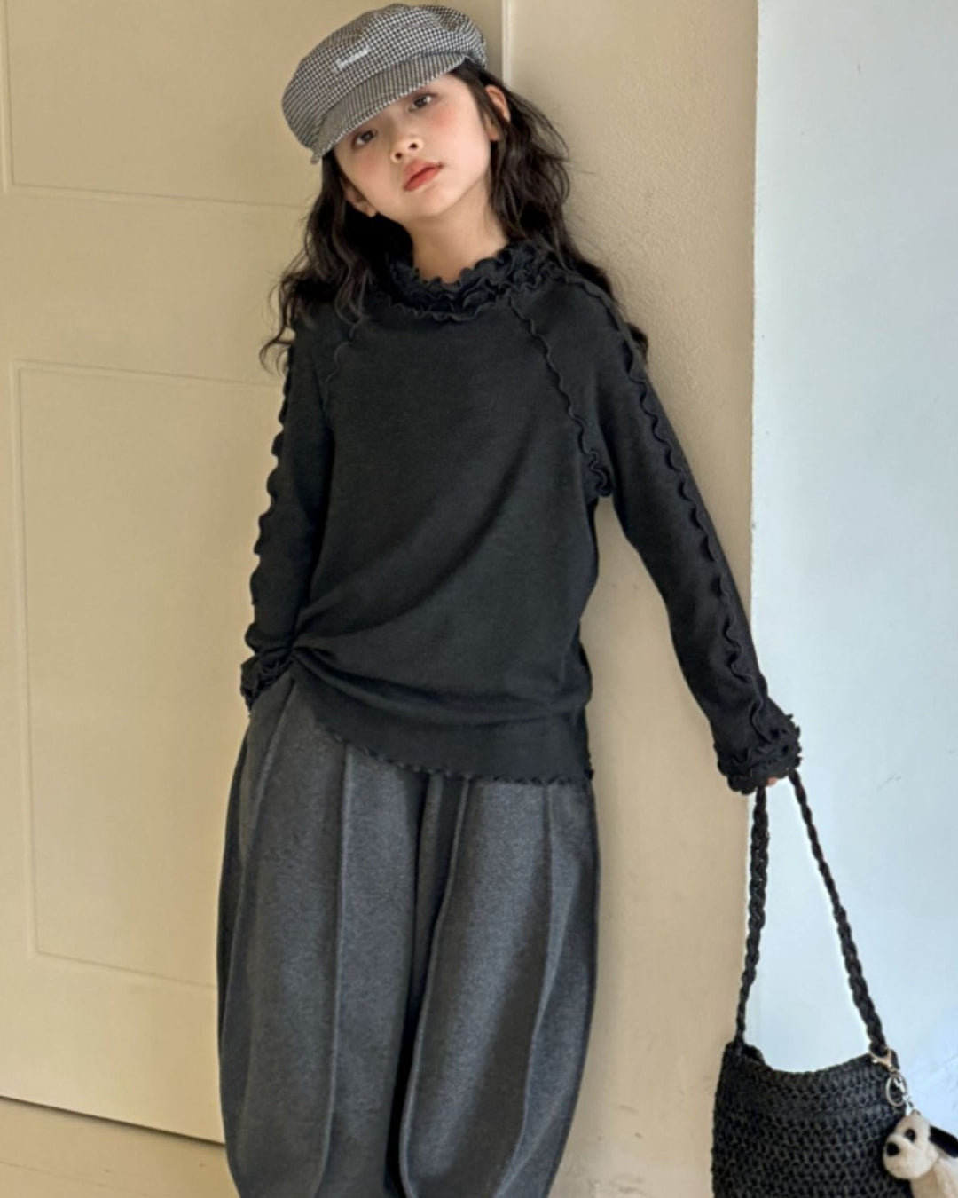 ラグランメロウリブトップス