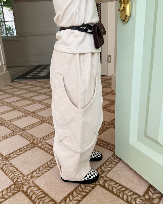 スクープポケット裏起毛ワークパンツ