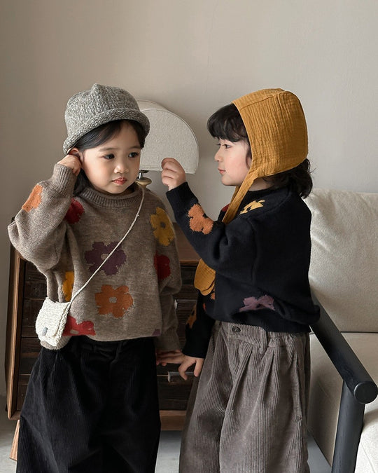 フラワージャガードニット