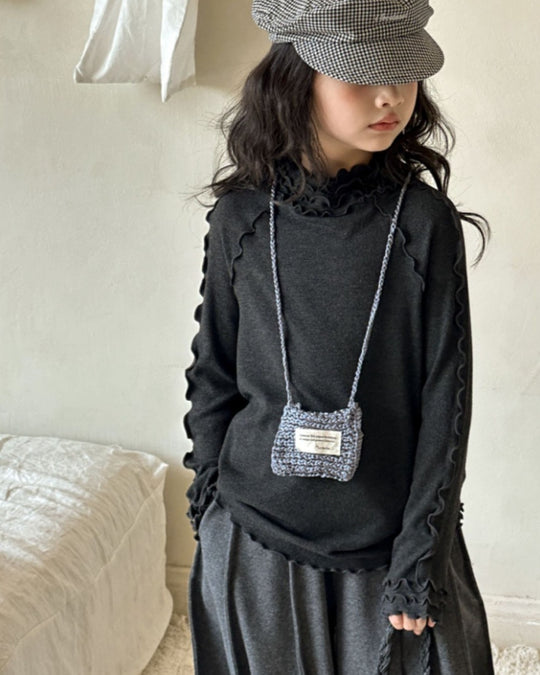 ラグランメロウリブトップス