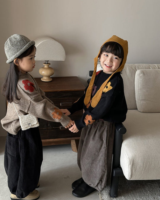 フラワージャガードニット