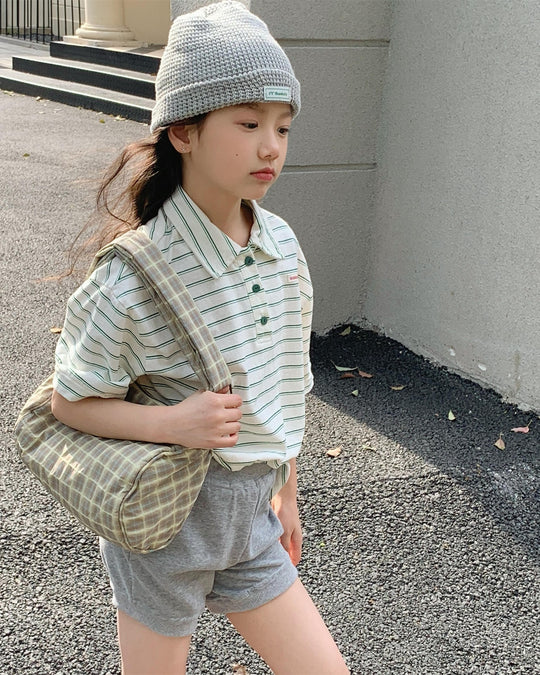 ポロカラーWボーダーT.