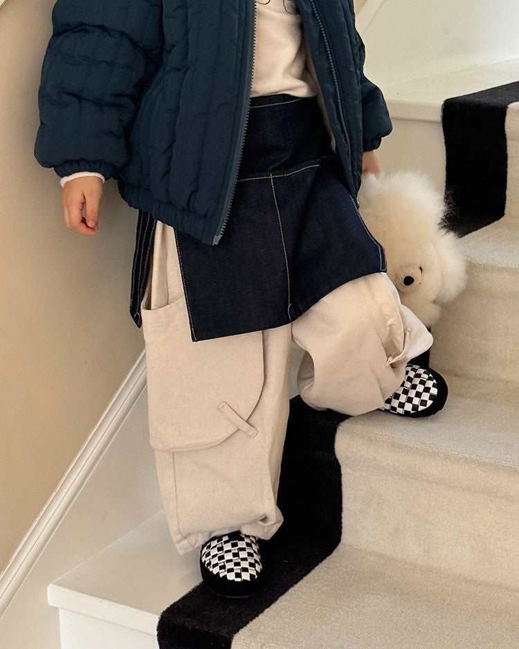 スクープポケット裏起毛ワークパンツ