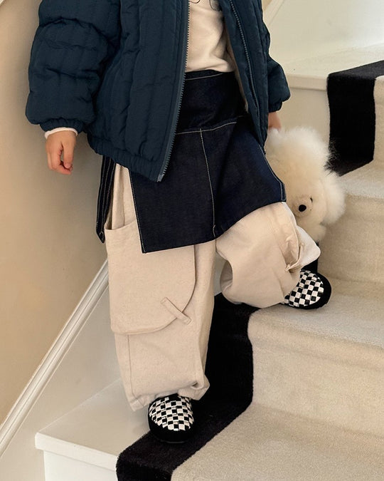 スクープポケット裏起毛ワークパンツ