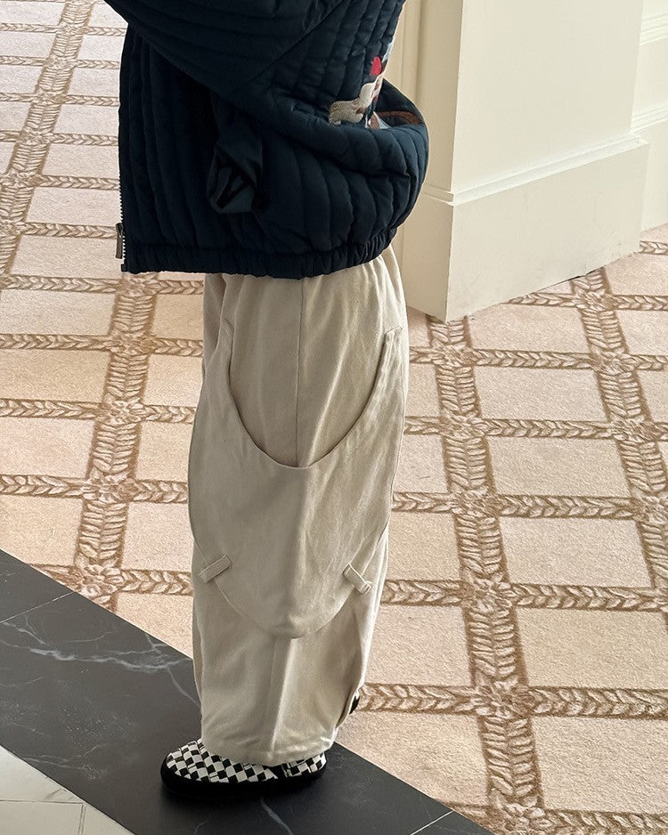 スクープポケット裏起毛ワークパンツ