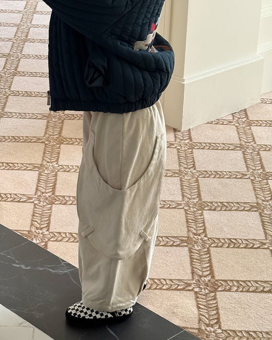 スクープポケット裏起毛ワークパンツ