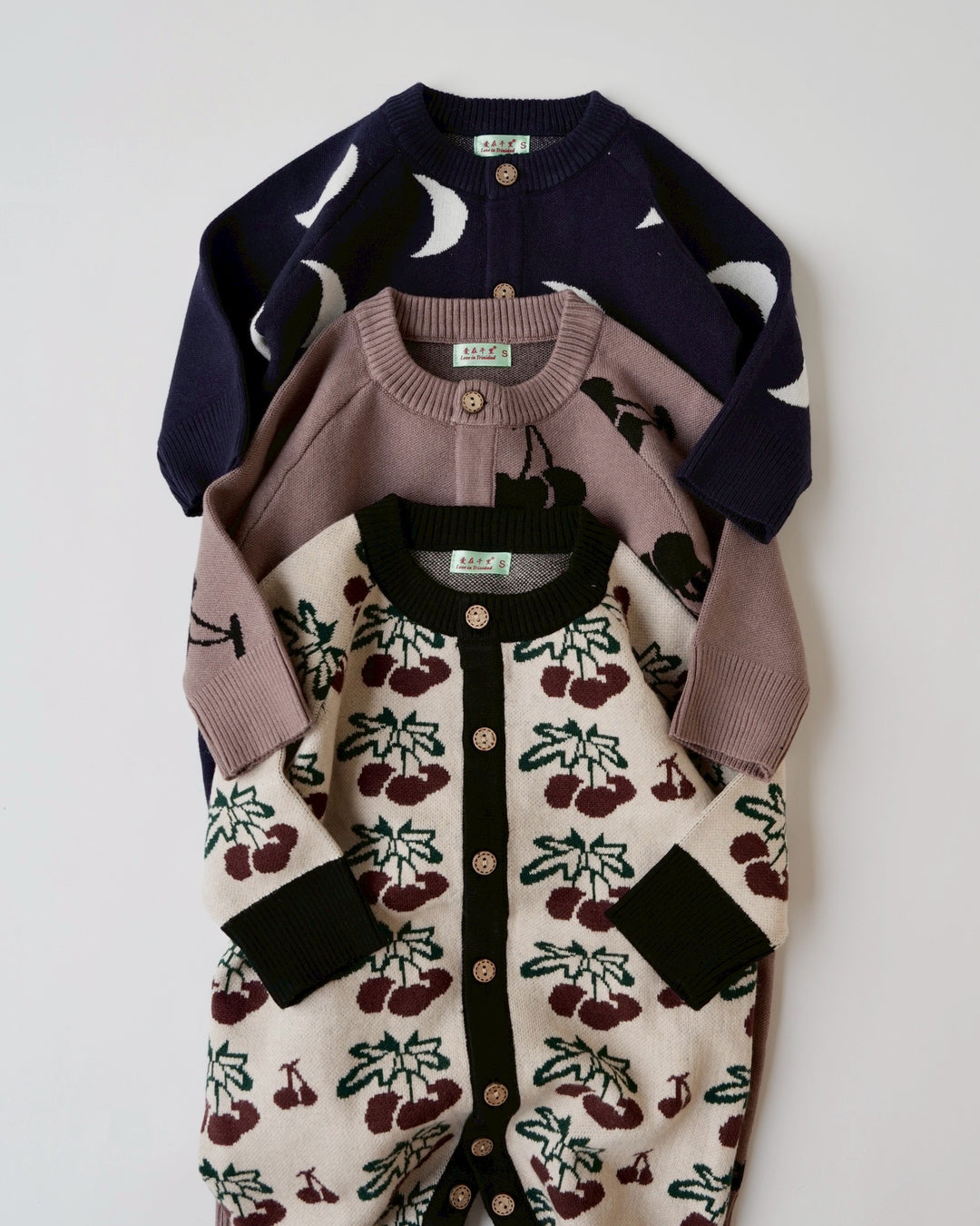 ジャガードニットロンパース