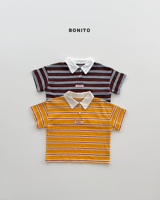 [BONITO]sierre stripe collar T