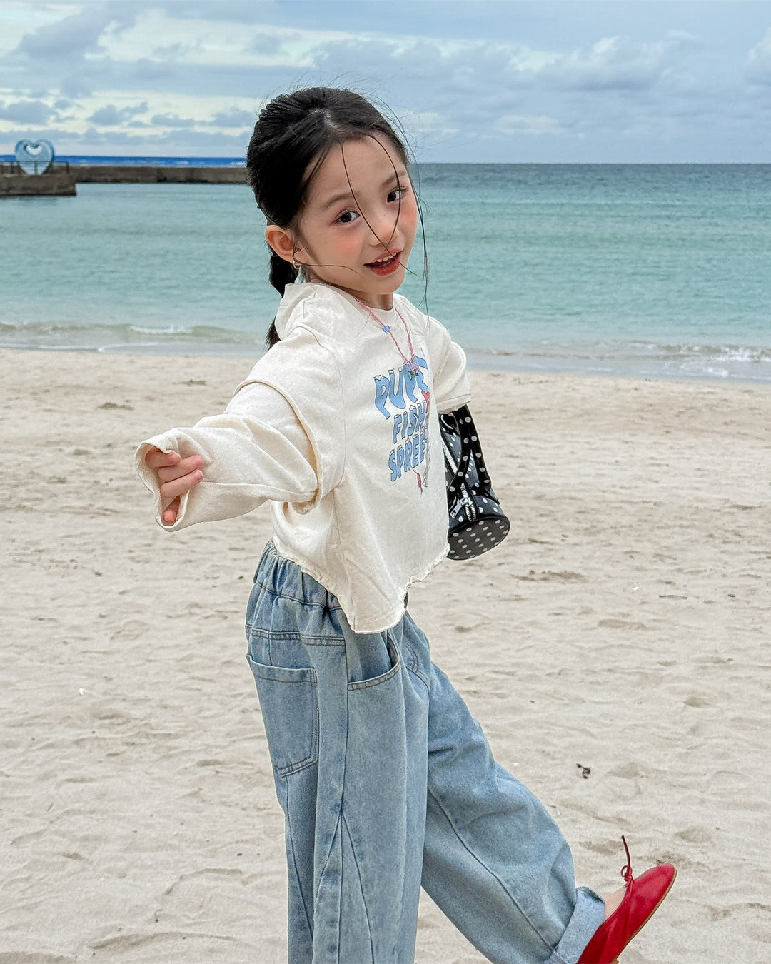 レイヤードショート丈プリントT